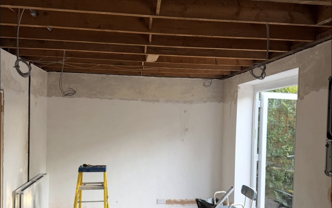 Ceiling and drywall preparation
