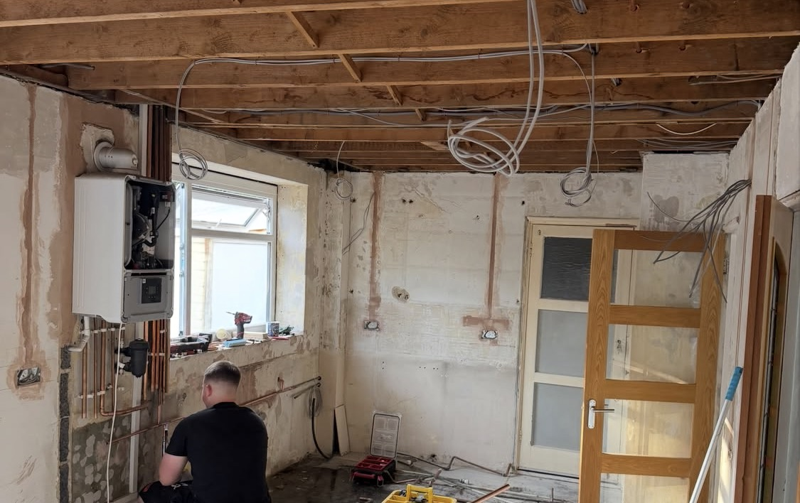 Wall preparation and plasterboarding
