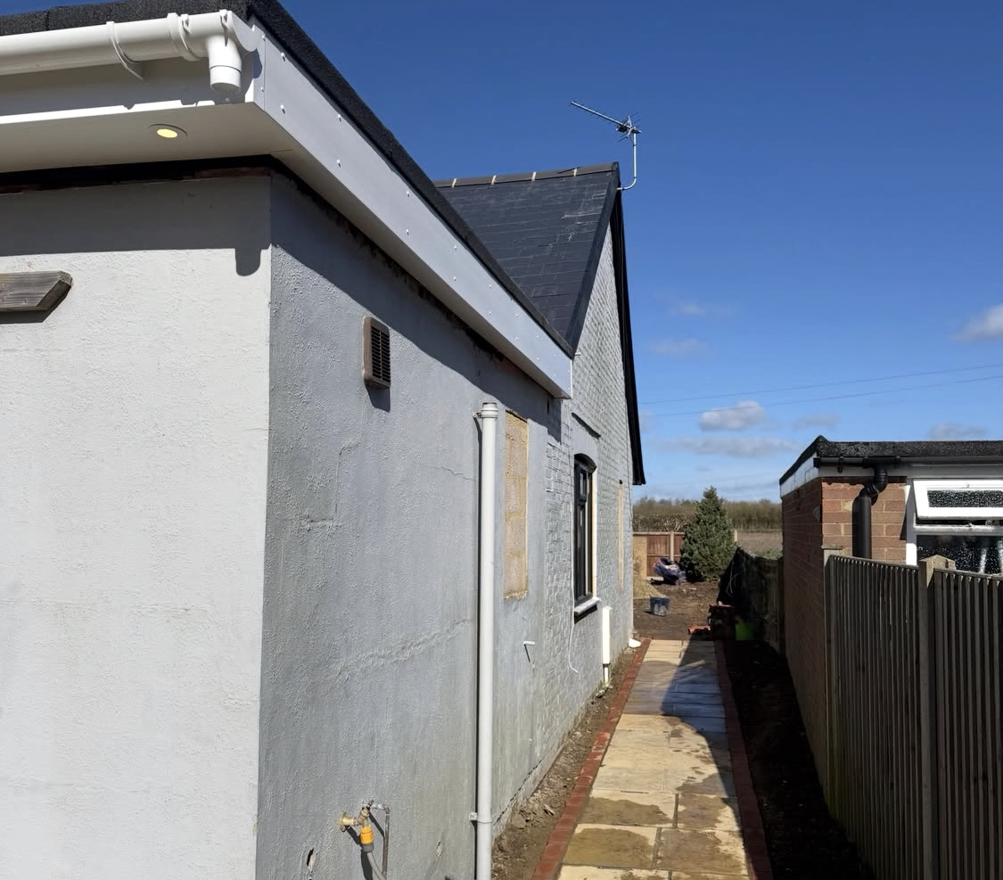 After: smooth external render finished to a clean, sharp line